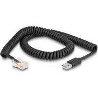 DeLOCK 90602, Musta, RJ-45, USB A-tyyppi, Suora, Suora, 2 m