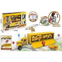 Suntoy Container Truck Leikkisetti + Matto + Työajoneuvot