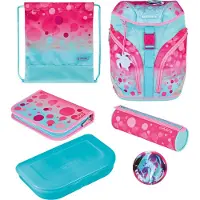 Herlitz SoftLight Plus GreenLine Pink Bubbles, Pencil pouch, Urheilukassi, Eväslaatikko, Kynäkotelo, Koululaukku, Tyttö, Peruskoulu & ala-aste, Reppu, (50043019)