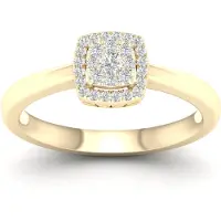 Lykken Elegance kultainen timanttisormus 0,15 ct halo-170