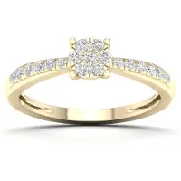 Lykken Elegance kultainen timanttisormus 0,20 ct sivukivellinen-190