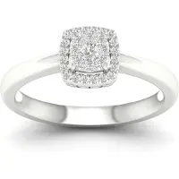 Lykken Elegance valkokultainen timanttisormus 0,15 ct halo-170