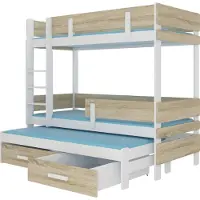 ADRK Furniture Kerrossänky Furniture Etapo 80x180cm, valkoinen/ruskea