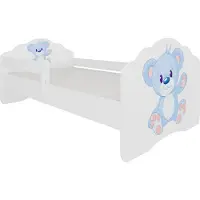 ADRK Furniture Lasten sänky irrotettavalla turvareunalla Casimo Blue Bear, 80x160cm cm