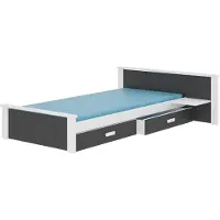 ADRK Furniture Lasten sänky hyllyllä Aldex Shelf 190x96x72cm + patja