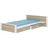 ADRK Furniture Aldex Shelf -lastensänky hyllyllä, 208 x 106 x 72 cm