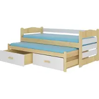 ADRK Furniture Lasten sänky Tiarro 80x180 cm, valkoinen/ruskea