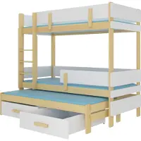 ADRK Furniture Kerrossänky Furniture Etapo, 90x200 cm, valkoinen/ruskea
