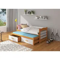 ADRK Furniture Lastensänky Tiarro 80x180 cm, ruskea/harmaa