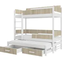 ADRK Furniture Kerrossänky Furniture Queen, 80x180 cm, valkoinen/ruskea