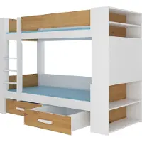 ADRK Furniture Sänky Garet 80x180 cm, valkoinen/ruskea