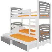 ADRK Furniture Kerrossänky Soria, 180x75 cm/172x75 cm, harmaa/valkoinen