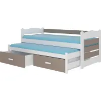 ADRK Furniture Lasten sänky Tiarro 90x200 cm, valkoinen/vaaleanruskea