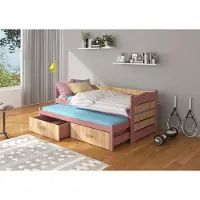 ADRK Furniture Lasten sänky Tiarro 80x180 cm, roosa/ruskea