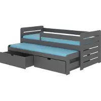 ADRK Furniture Lasten sänky Tomi 04 180x80 turvalaidalla, tummanharmaa