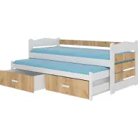 ADRK Furniture Sänky Tiarro 80x180 cm, ruskea/valkoinen