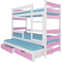 ADRK Furniture Karlo Sänky, valkoinen/roosa
