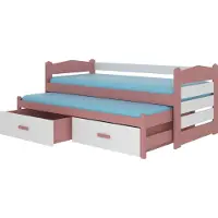 ADRK Furniture Tiarro sänky lapsille, 90x200 cm, vaaleanpunainen/valkoinen