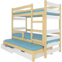 ADRK Furniture Sänky Karlo, ruskea/valkoinen