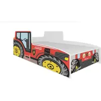 ADRK Furniture Lasten sänky Tractor, 140x70cm, punainen