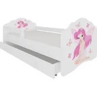 ADRK Furniture Lasten sänky Casimo Girl with Wings, 80x160, valkoinen