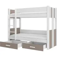 ADRK Furniture Kerrossänky Arta, 90x200 cm, valkoinen/ruskea