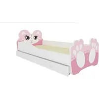 ADRK Furniture Lasten sänky Furniture Bear, 80x160 cm, roosa/valkoinen
