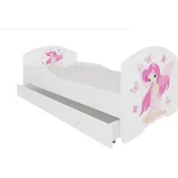 ADRK Furniture Lastensänky Pepe Girl with Wings, 70x140 cm, valkoinen