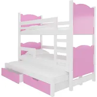 ADRK Furniture Kerrossänky Leticia, vaaleanpunainen/valkoinen