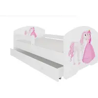 ADRK Furniture Lasten sänky Pepe Princess and Horse, 80x160 cm, eri värejä