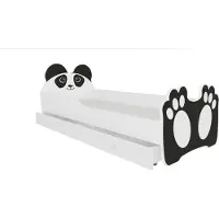 ADRK Furniture Lastensänky Bear, 80x160 cm, valkoinen/musta