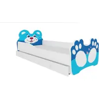 ADRK Furniture Lasten sänky Bear 144, 70x140 cm, sininen/valkoinen