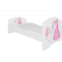 ADRK Furniture Lastensänky Pepe Princess and Horse, 70x140 cm, valkoinen