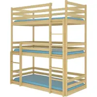 ADRK Furniture Tedro 02 -3-kerrossänky lapsille, 210 x 87 x 188 cm, ruskea