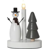 Star Trading Christmas Joy -kynttilänjalka Lumiukko