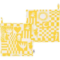 Arabia Juhla Muumi patalappu 22x22 cm 2-pack. Keltainen