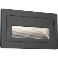 Paulmann Long -LED-seinäuppovalaisin ulkokäyttöön, Musta, Alumiini, Moderni,