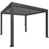 Biohort Pergola storlek 3,5 x 3,5 metallinen tummanharmaa/hopea