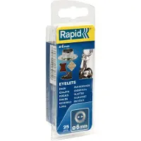 Rapid Silmukat 6mm laatikko 25 kpl + 2 metallityökalua