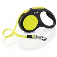 Flexi New Neon Tape S, 5 m / max. 15 kg, Keltainen