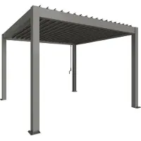 Biohort Pergola storlek 3,5 x 3,5 metallinen quartz harmaa