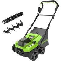 Greenworks Nurmikon ilmaaja GD24X2SC38II; 2x24 V (ilman akkua ja laturia)
