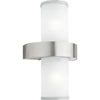 Eglo 86541 - Ulkoseinävalaisin BEVERLY 2xE27/60W hopea / valkoinen IP44