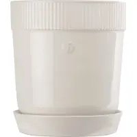 Sagaform Denise ruukku aluslautasella Ø 14 cm Valkoinen