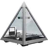 Azza Pyramid L, Pyramidi, PC, Musta, Harmaa, ATX, EATX, ITX, mikro ATX, Alumiini, Karkaistu lasi, Multi (CSAZ-804L)