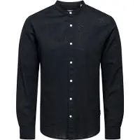 Only & Sons Onscaiden Life Ls Linen Blend Mao Noos - Black - XS