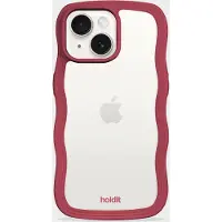 Holdit Phone Case Wavy Red Velvet/Transparent iPhone 13