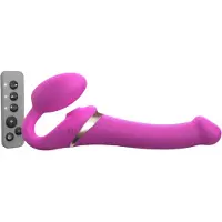 Strap-On-Me - strap-on vibraattori ilmapulssi - pinkki - M