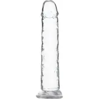 Addiction Crystal - imukupillinen dildo (läpinäkyvä) - 18 cm