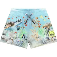 Molo Niko Board Shorts Happy Ocean 92/98 cm Sininen 92/98 cm Pojat, Tytöt